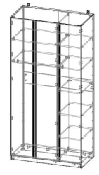 Three-Door Wardrobe with Profile Handle 1200x2400x600