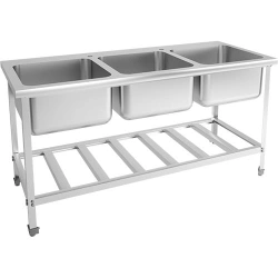 Three-compartment sink