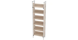 One-Sided Library Shelf 600x280x1910mm - Metal Frame