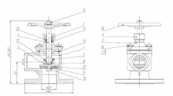 Fire Angle Shut-off Flange Valve DN 50 PN 16 (KMIА.491216.001)