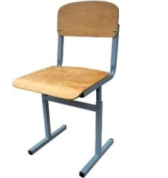 Non-Adjustable Student Chair - Metal Frame with Plywood Seat/Back