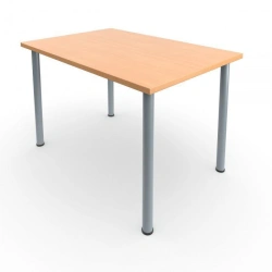 Dining Table with Durable Surface and Metal Legs