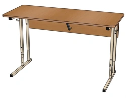 Adjustable Two-Seater School Desk with Rounded Edges and Tilt (SU26)