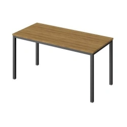 Durable Metal Frame Dining Table with Square Legs