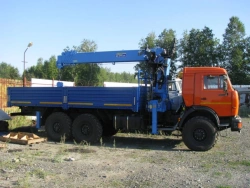 Truck with Crane Manipulator 6377V5-10 on Kamaz Chassis 43118-A5, 43118-50, 43118-RR, 43118-RS