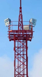 Steel Narrow-Base Floodlight Masts for Industrial Applications