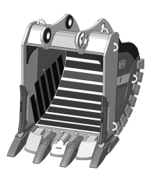 Heavy-Duty Rock Bucket RDX-113.21D-X15CC(4)WS