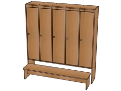 5-Section Wardrobe with Bench - Model ШД24
