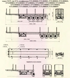 Long Cargo Transport Semi-Trailer UZST 9176 (Models 9176-0000020 to 9176-0000039)