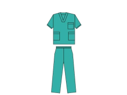 Women's Reusable Non-Sterile Sanitary Clothing Set - Batiste Fabric