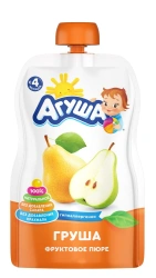 Homogenized Pear Puree for Children, Agusha, 100g (Doypak)