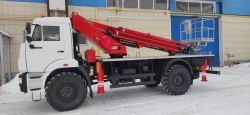 Self-Propelled Boom Lift PSS-131.22E Model 58V-TV on KAMAZ Chassis 43502