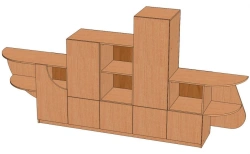 Fregat Shelf - Model C-F with Six Sections and Open Shelves