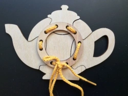 Tea Pot Lacing Game for Children - Educational Toy