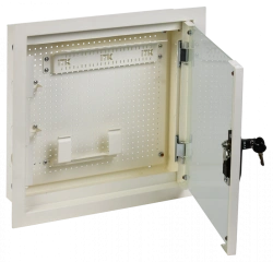 LINEA R Multimedia Cabinet 400x400mm Glass White RAL9016