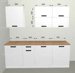 Kitchen Set 2200 - White MDF Storage Solution
