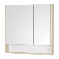 Aquaton Scandi 90 White Mirror Cabinet, Verona Oak Model A252.3.02S.DB2.0