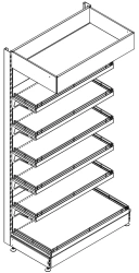 One-Sided Straight Wall Shelving Unit ST1-P