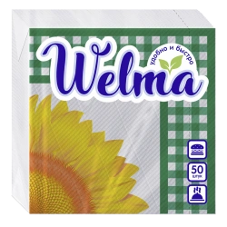 Single-Layer Decorative Paper Napkins with Sunflower Design, Pack of 50