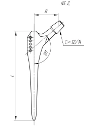 Proximal Femoral Neck Replacement Implant, NS Z, 134 mm
