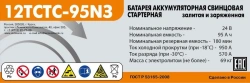 24V Lead Acid Starter Battery 95Ah - Model 12TSTC-95N (N3)
