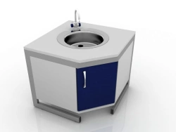 Corner Laboratory Table with Sink, Model 201 – 005-1TM-800