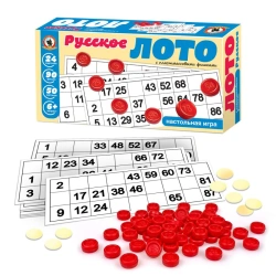 Russian Loto Game with Plastic Chips