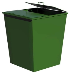 Waste Storage Container with Dual-Leaf Lid
