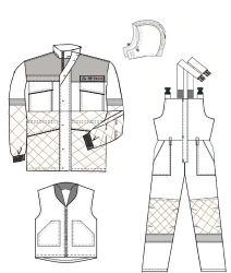 Men's Protective Suit (Jacket & Bib Overalls) for Low Temperatures and Industrial Pollution