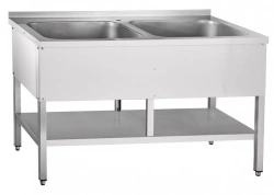 2-Section Wall-Mounted Washing Sink VMP-6-2-5 RC with Shelf