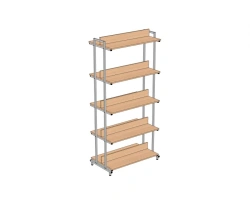 2-Sided Shelf Unit with 5 Shelves 900x520x1950 mm ST2-5