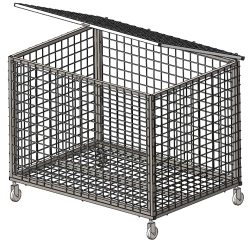 Portable Ball Storage Basket with Lockable Lid