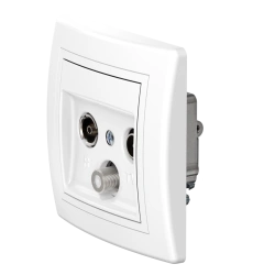 CADUCEUS ALING PRESTIGE Hidden Installation Antenna Socket TV/FM/SAT, White, Art. 612S.000