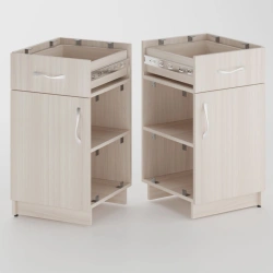 Built-in Desk Cabinet with 1 Drawer and 1 Shelf with Door