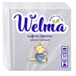 Two-Ply White Paper Napkins for Everyday Use - WELMA 1/50/32