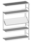 Metal Frame Single-Sided Shelf Unit with 4 Shelves