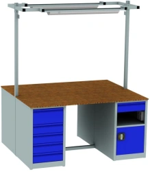 Textolite Work Table with Storage Cabinet SZh