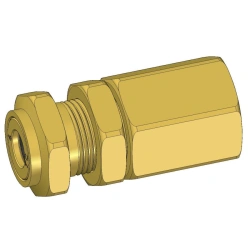 Straight Brass Fitting for 6mm Polyamide Pipe with M14 Thread