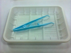 Sterile Disposable Curved Polymer Tweezers 125mm in Tray