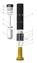 Pneumatic Rock Drill P-105PMR MH 260.00 for Borehole Drilling