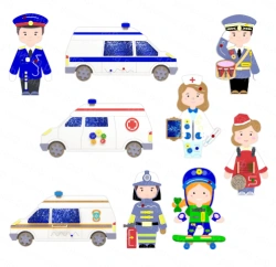 Busy Board Set "Professions + Transport" NGS-09