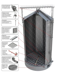 Ventilated Metal Silo SMP.183V.11.V12 for Grain Storage