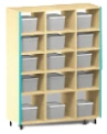 Shoe Storage Wardrobe Rack with 15 Plastic Bins