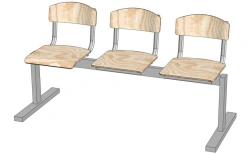 Three-Seat Section with Non-Folding Seat - Model SMH