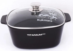 5.5L Cast Aluminum Pot with Non-Stick Coating by Kukmara - Titanium Pro Line