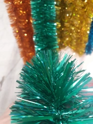 Five-Layer Tinsel Garland, 1.8M, Emerald Green