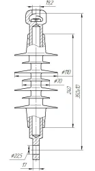 Ribbed Shell Silicone Rubber Insulator Holder PSPKr 70-3/0.6-D-GU