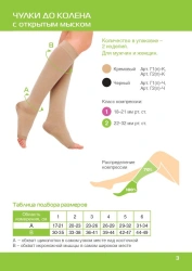 Open-Toe Knee-High Compression Stockings for Medical Use - Class I, Sizes 1-6 G1(p)-K