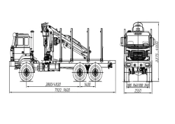Lumber Transport Vehicle Model 677522 with GM (Velmash-S VM10L74, OMTL-70-01, OMTL-120-02; MMZ MM-100Z. 00. 00. 000-01)