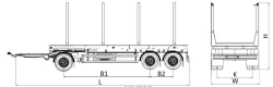 MDO432 Log Transport Trailer Model 878564 with Fixed Sides